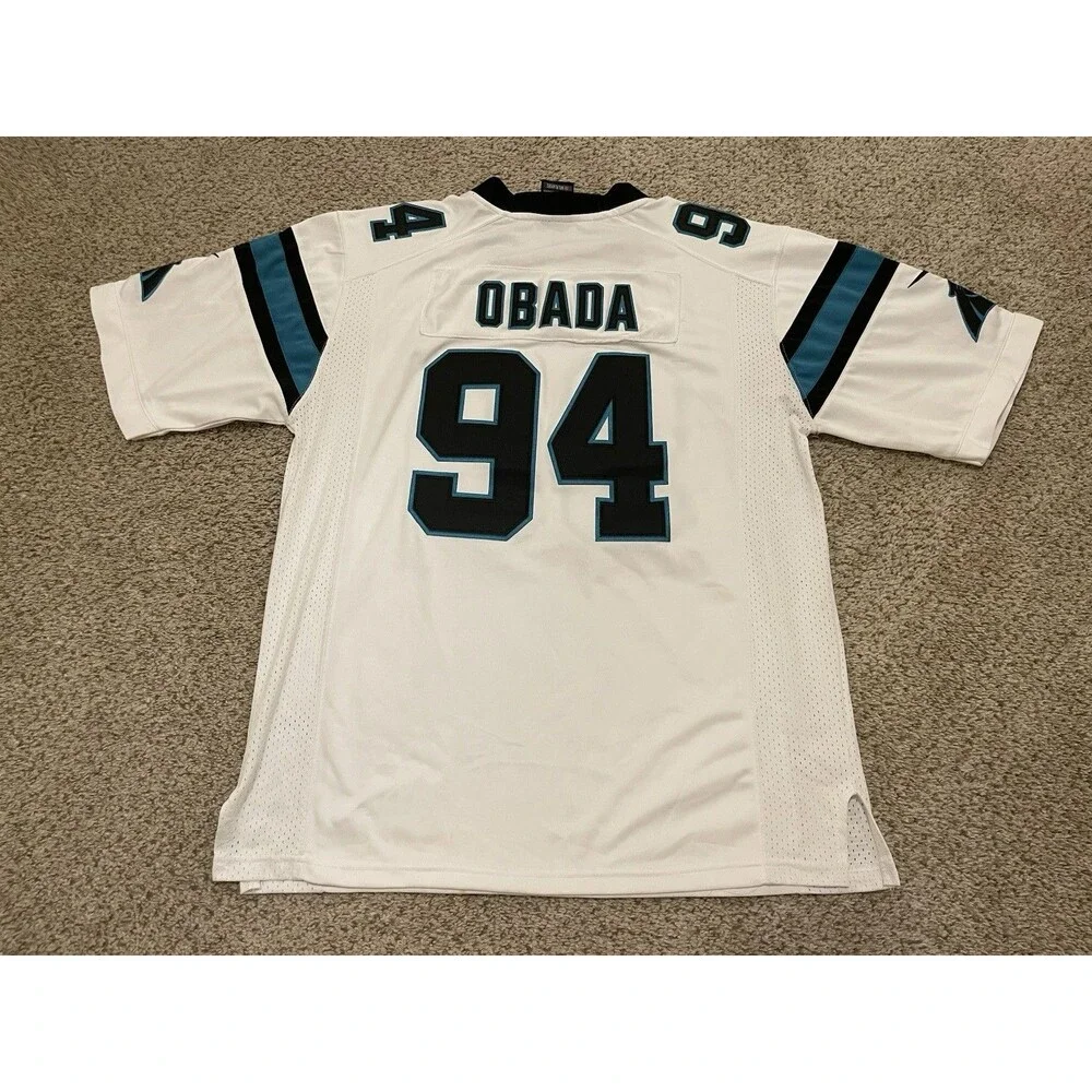 Rare Efe Obada Carolina Panthers Nike Football Jersey Mens Sz Large Stitched